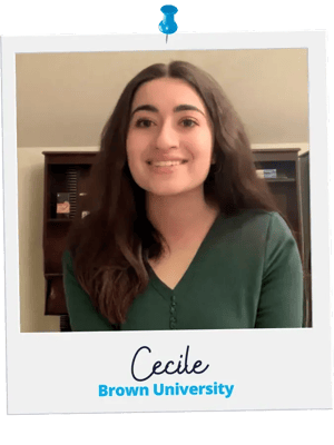Cecile, a Collegewise student, admitted to Brown University
