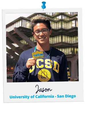 Jason, a Collegewise student, admitted to UC San Diego