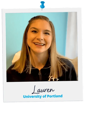 Lauren, a Collegewise student, admitted to University of Portland